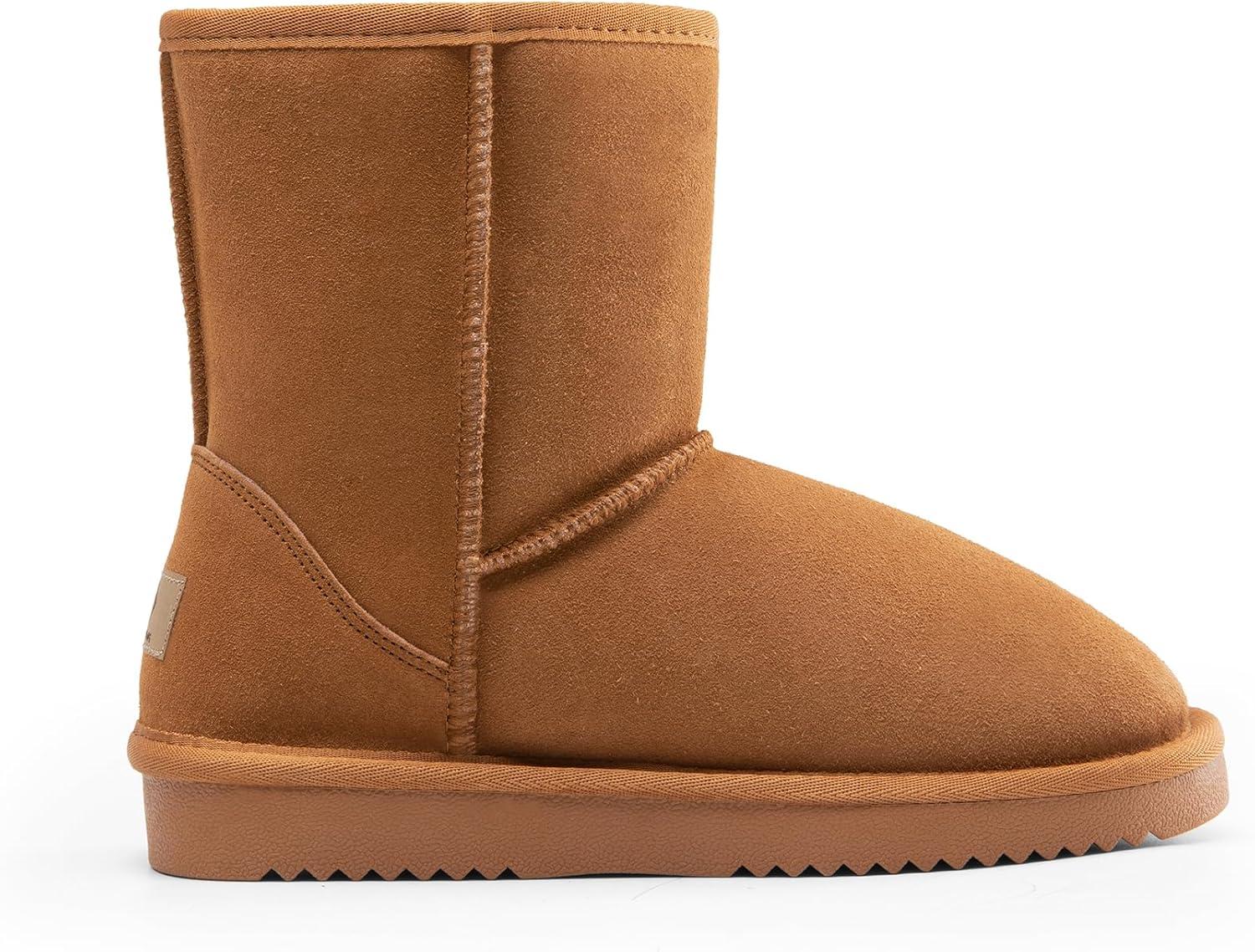 imageDREAM PAIRS Womens ShortyNew Mid Calf Winter Snow BootsChesnutclassic