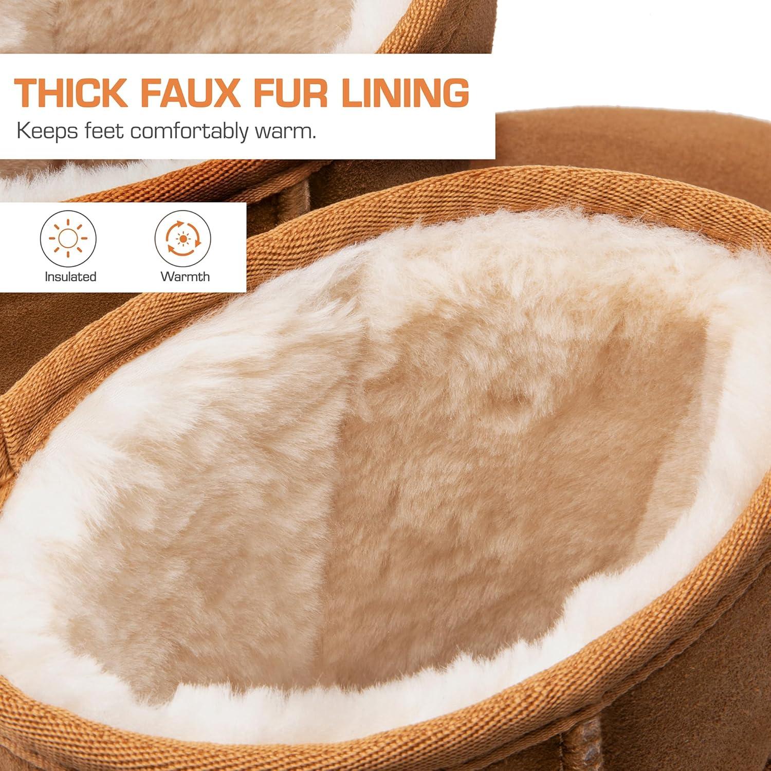 imageDREAM PAIRS Womens ShortyNew Mid Calf Winter Snow BootsChesnutclassic