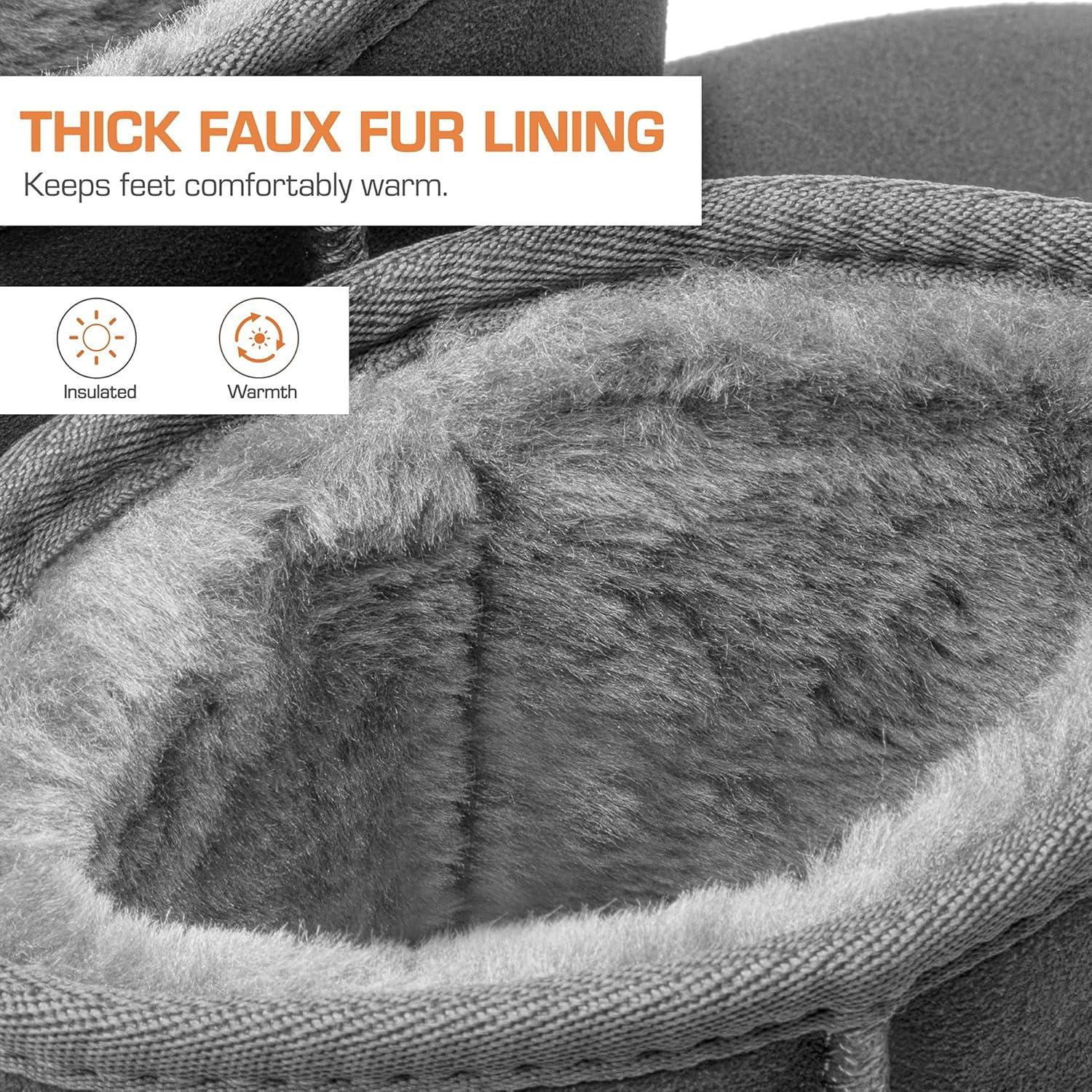 imageDREAM PAIRS Womens ShortyNew Mid Calf Winter Snow BootsGreyclassic