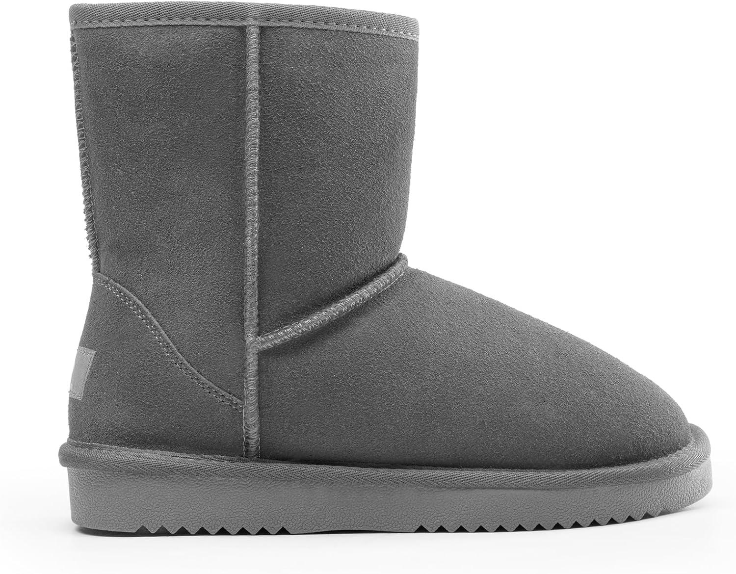 imageDREAM PAIRS Womens ShortyNew Mid Calf Winter Snow BootsGreyclassic