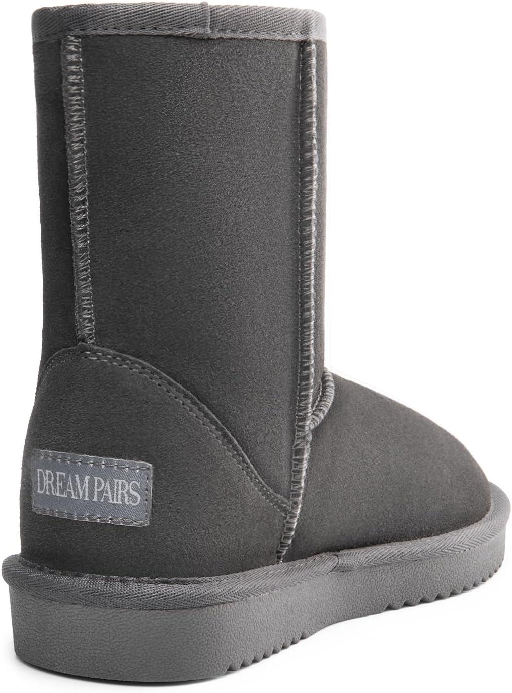 imageDREAM PAIRS Womens ShortyNew Mid Calf Winter Snow BootsGreyclassic