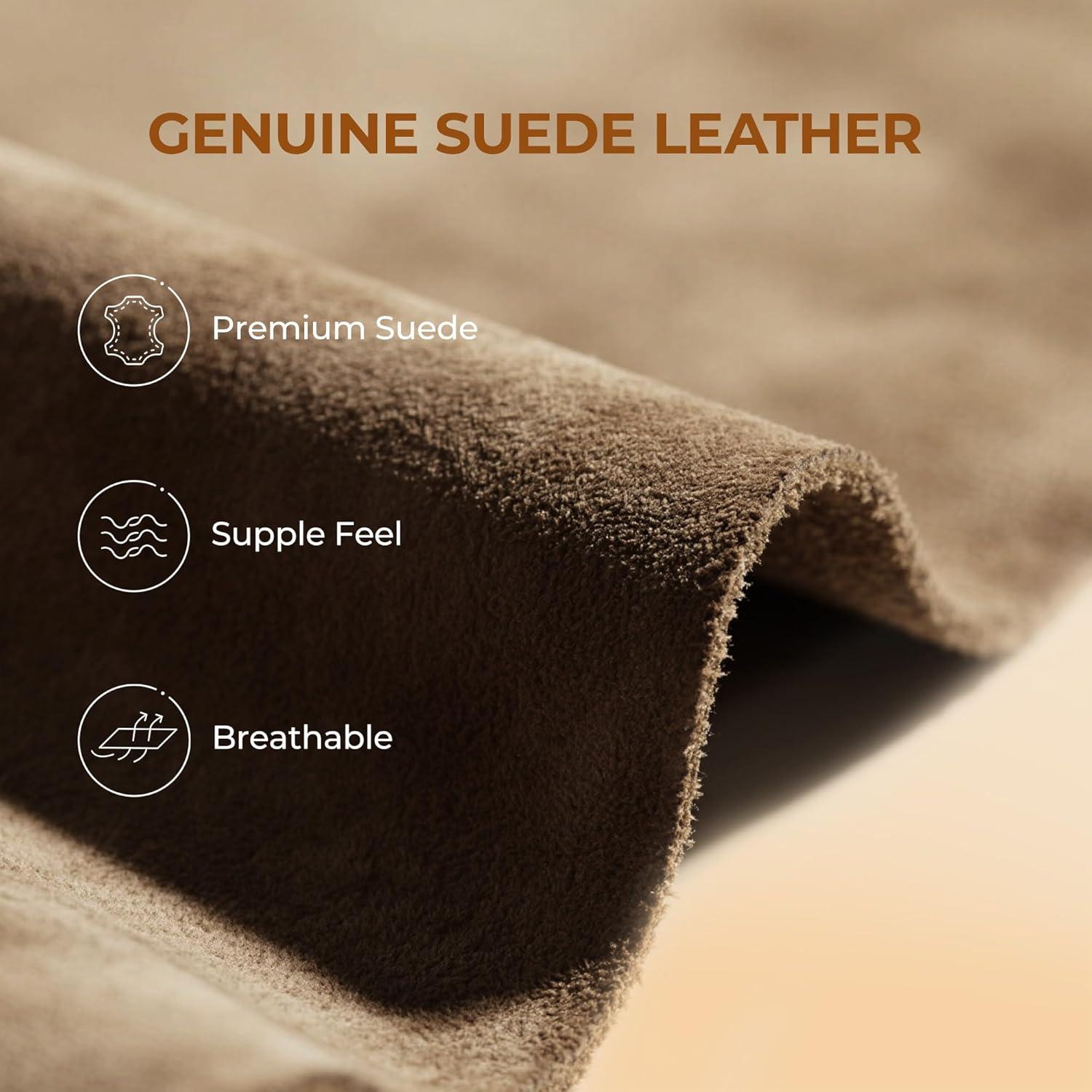 imageDREAM PAIRS Womens Slippers Platform Genuine Suede SlipOn Memory Foam Cozy Fluffy Warm Comfy Furry House Shoes for Outdoor IndoorTaupe