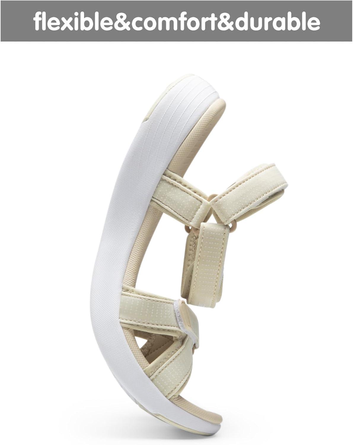 imageDREAM PAIRS Womens Sport Athletic Sandals Outdoor Hiking SandalsBeigeWhite