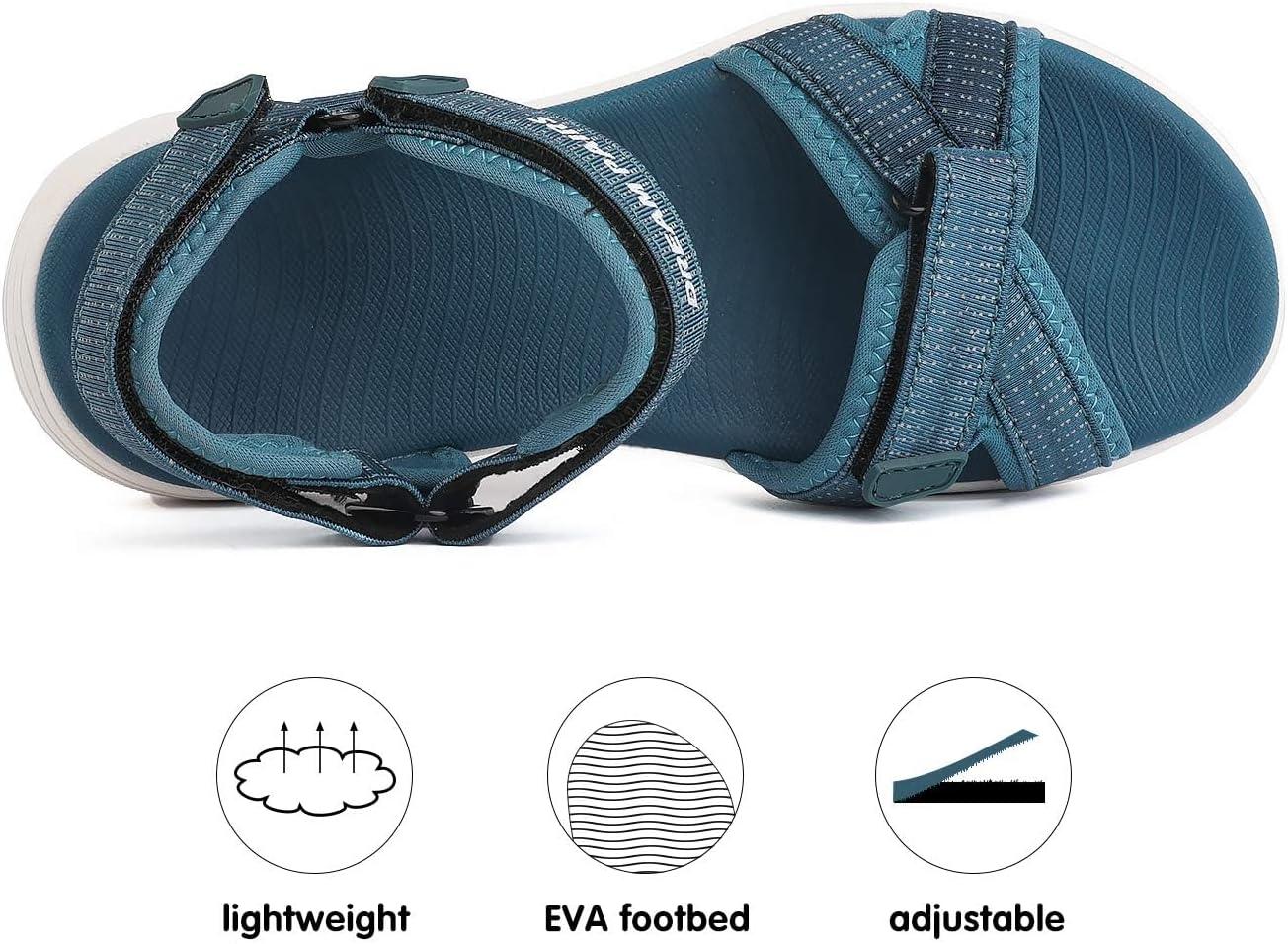 imageDREAM PAIRS Womens Sport Athletic Sandals Outdoor Hiking SandalsDarkBlue