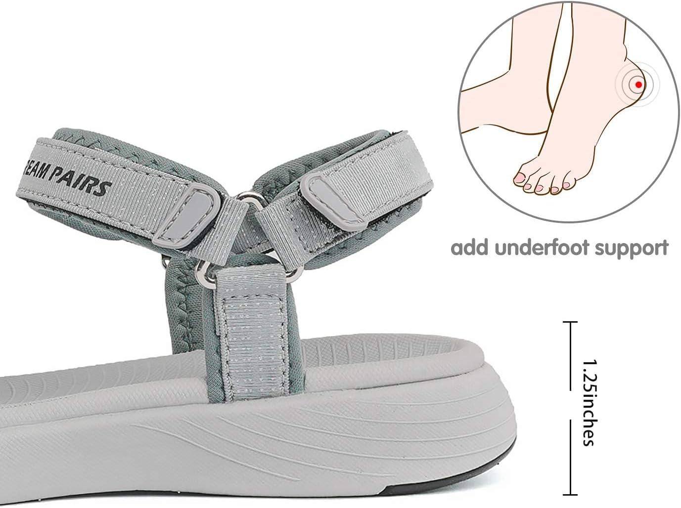 imageDREAM PAIRS Womens Sport Athletic Sandals Outdoor Hiking SandalsGrey