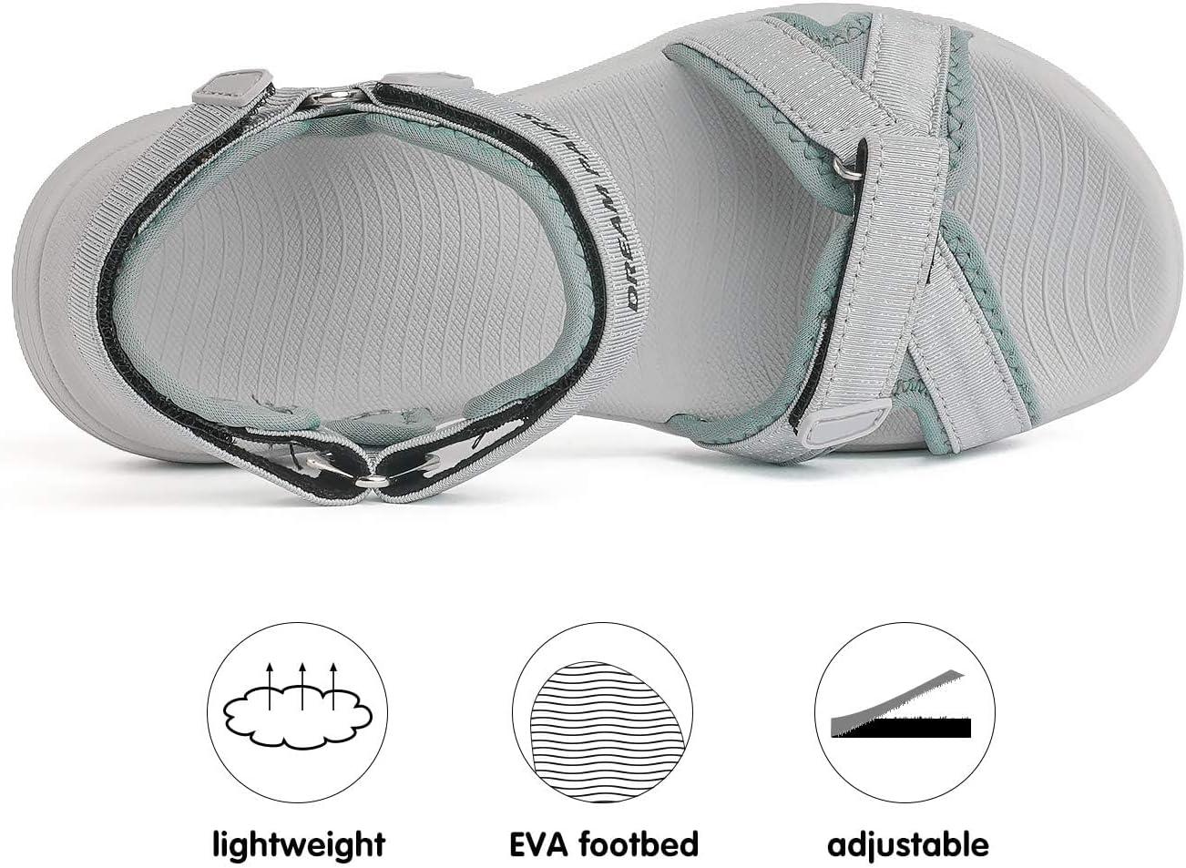 imageDREAM PAIRS Womens Sport Athletic Sandals Outdoor Hiking SandalsGrey