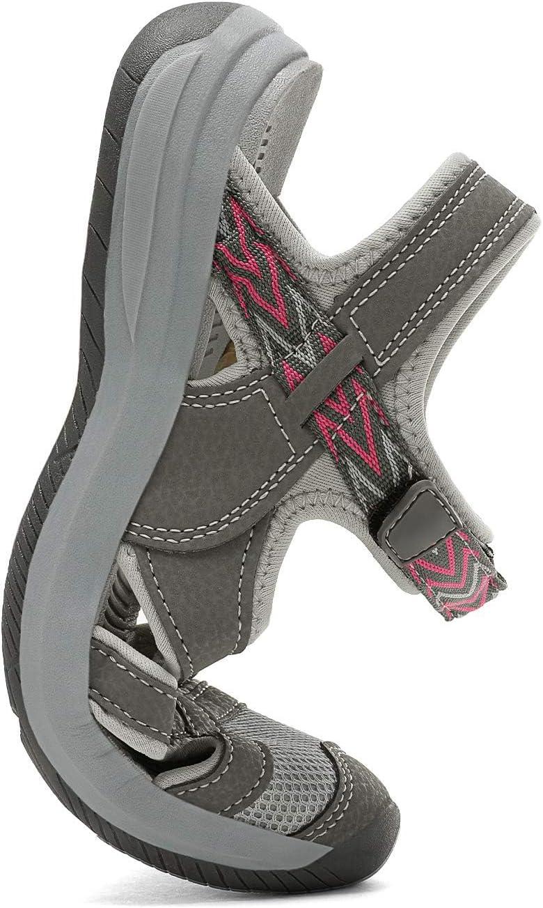 imageDREAM PAIRS Womens Sport Athletic Sandals Outdoor Hiking SandalsGreyCoral