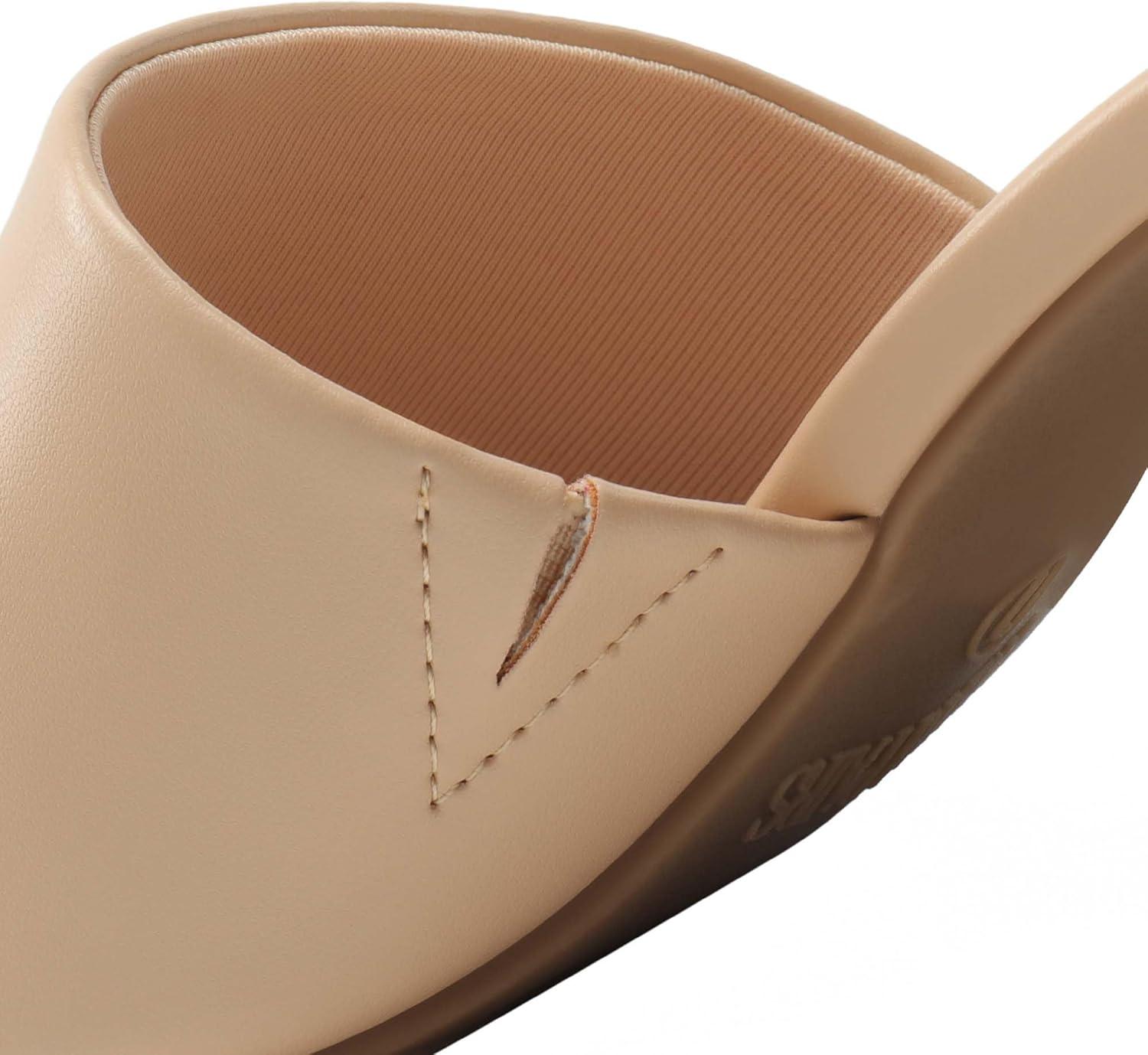 imageDREAM PAIRS Womens Square Open Toe Heels Sandals Low Block Chunky Heeled Sandals Slide Sandals Slip on Comfortable Casual Pumps ShoesNudepu