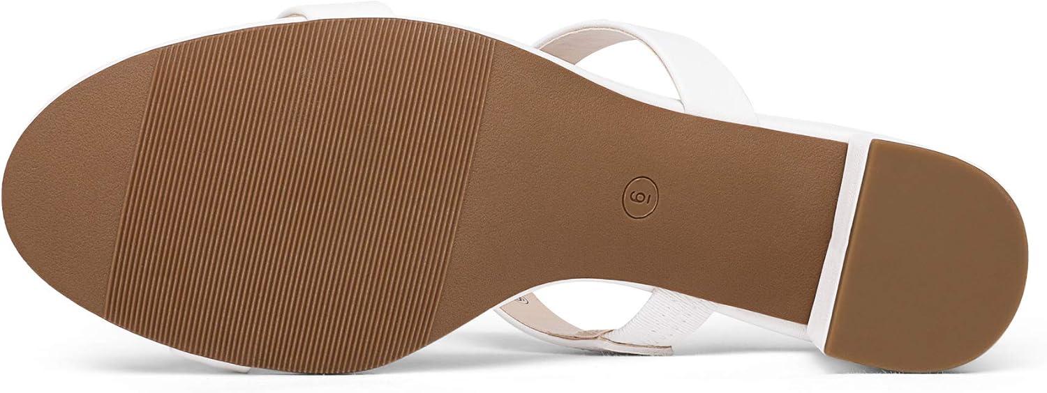 imageDREAM PAIRS Womens Two Strap Open Toe Low Block Chunky Heels Sandals Dress Pumps Casual Summer Mules ShoesWhitePu