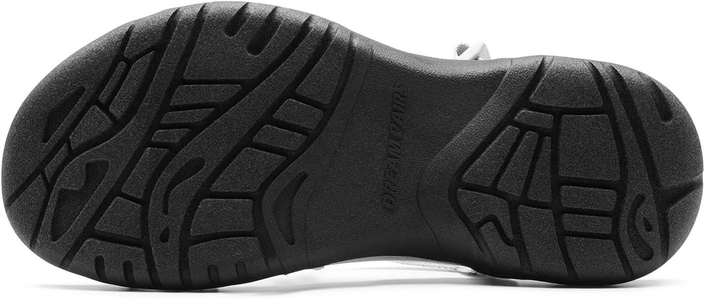 imageDREAM PAIRS Womens Walking Comfort Sport Athletic Sandals With Arch Support Elastic Strap Casual Hiking Outdoor Beach Summer SandalLight Grey