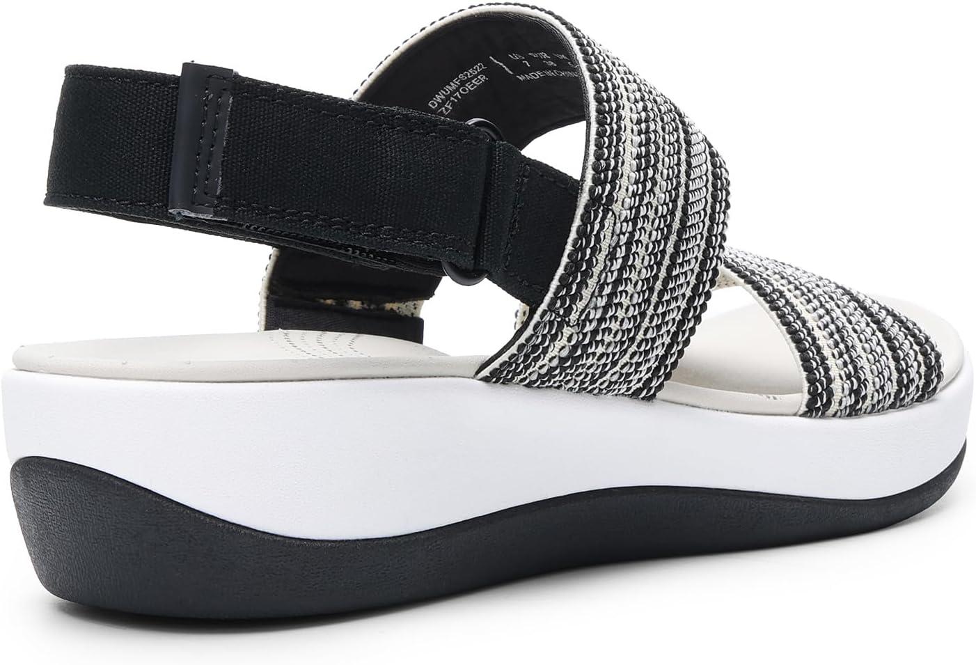 imageDREAM PAIRS Womens Walking Sandals Lightweight Soft Footbed Low Wedge Comfort Indoor Outdoor Flat SandalsBlack