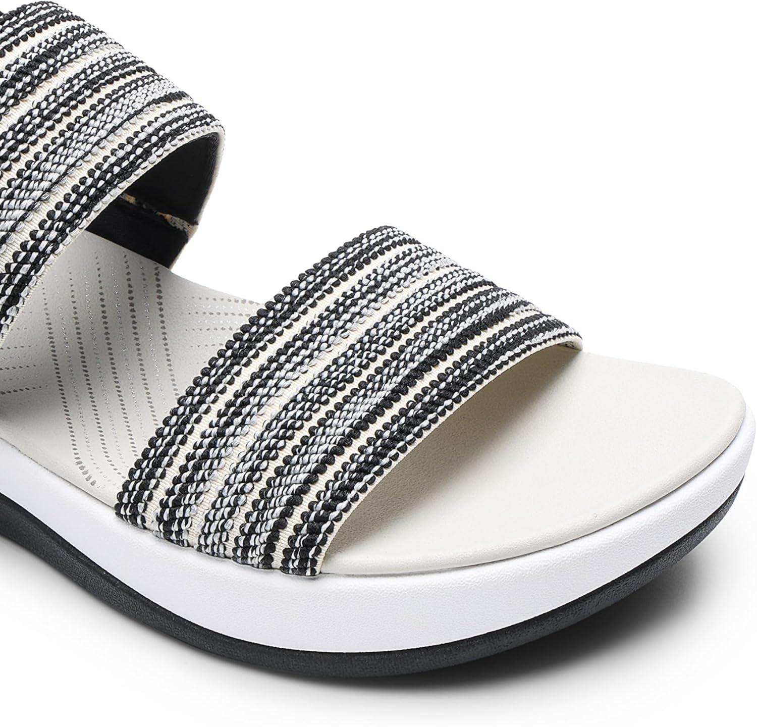 imageDREAM PAIRS Womens Walking Sandals Lightweight Soft Footbed Low Wedge Comfort Indoor Outdoor Flat SandalsBlack