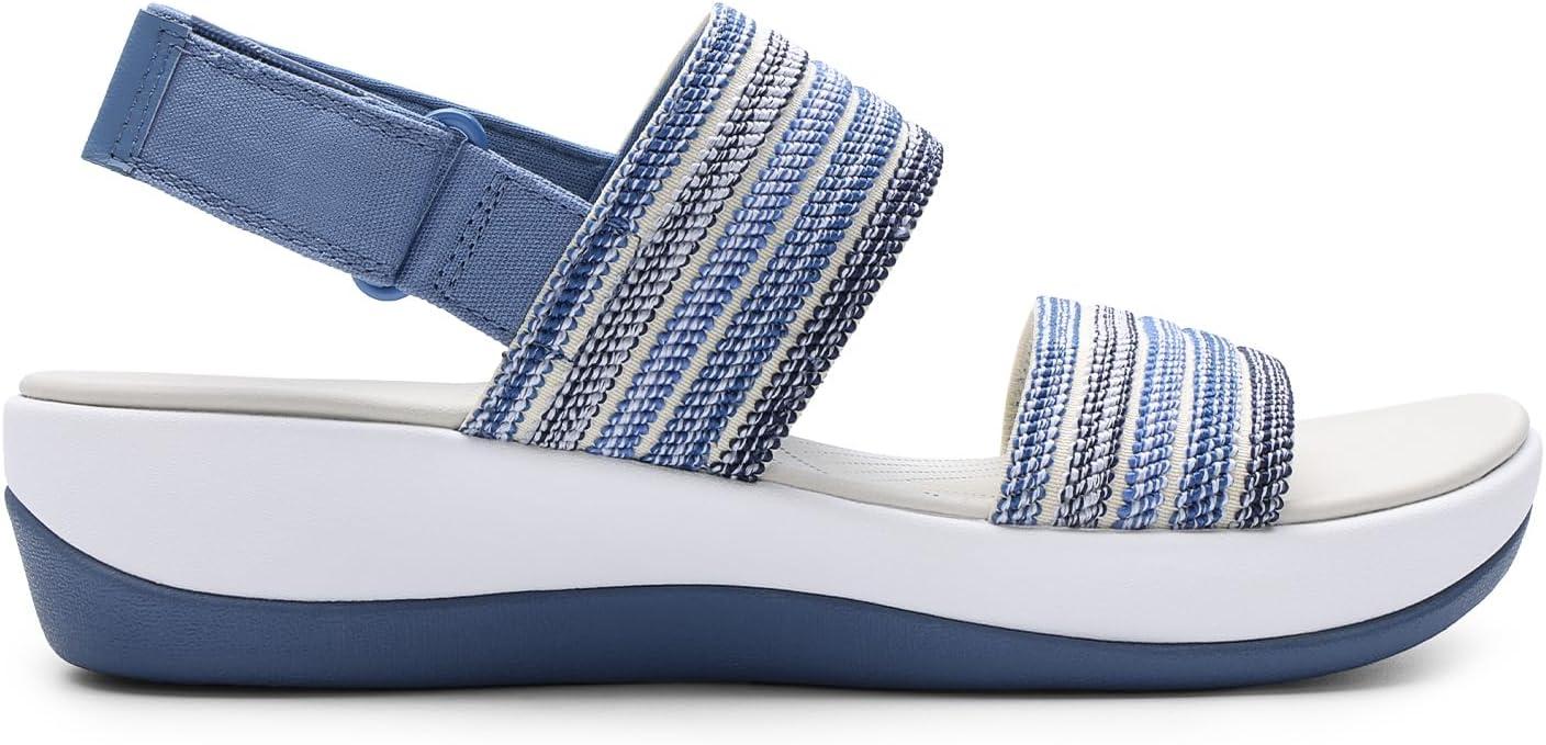 imageDREAM PAIRS Womens Walking Sandals Lightweight Soft Footbed Low Wedge Comfort Indoor Outdoor Flat SandalsBlue