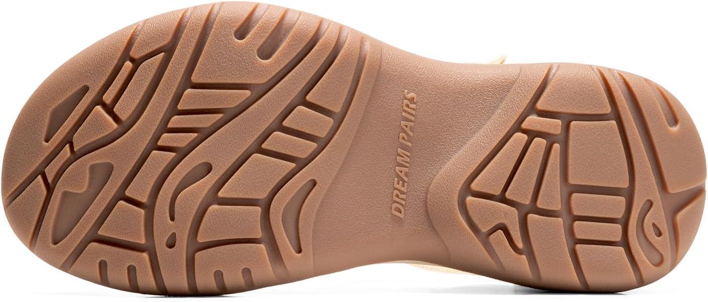 imageDREAM PAIRS Womens Walking Sandals With Arch Support Elastic Strap Summer Sport Athletic Casual Hiking Outdoor SandalNude