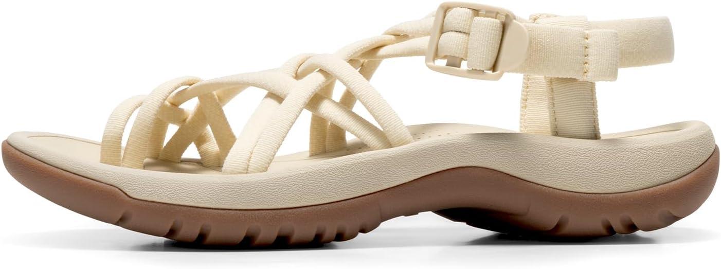 imageDREAM PAIRS Womens Walking Sandals With Arch Support Elastic Strap Summer Sport Athletic Casual Hiking Outdoor SandalNude