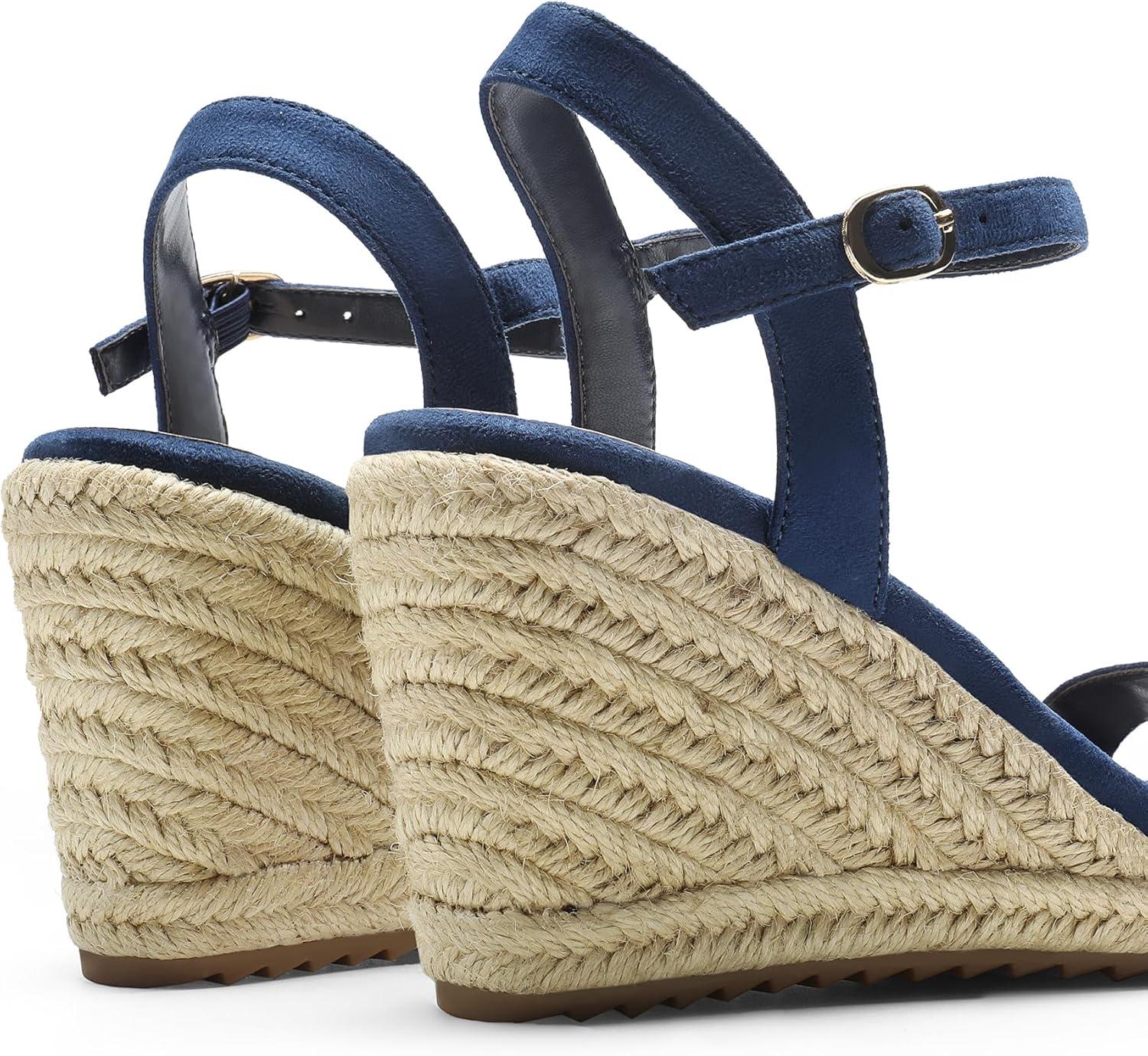 imageDREAM PAIRS Womens Wedge Sandals Open Toe Espadrilles Sandals Comfortable Dressy Ankle Strap Platform Sandals Suitable for Work Beach Summer ShoesNavy