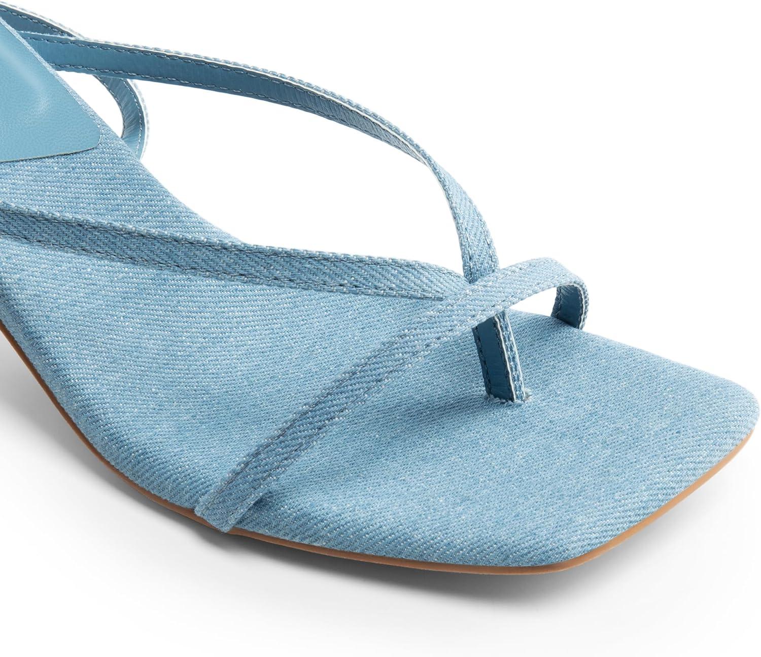 imageDREAM PAIRS Womens kitten Low Strappy Lace Up Heels Open Square Toe Thong Ankle Strap Heels Sexy Fashion Comfort Dress Shoes Party Sylvestra Pumps Heeled SandalsDenim Blue