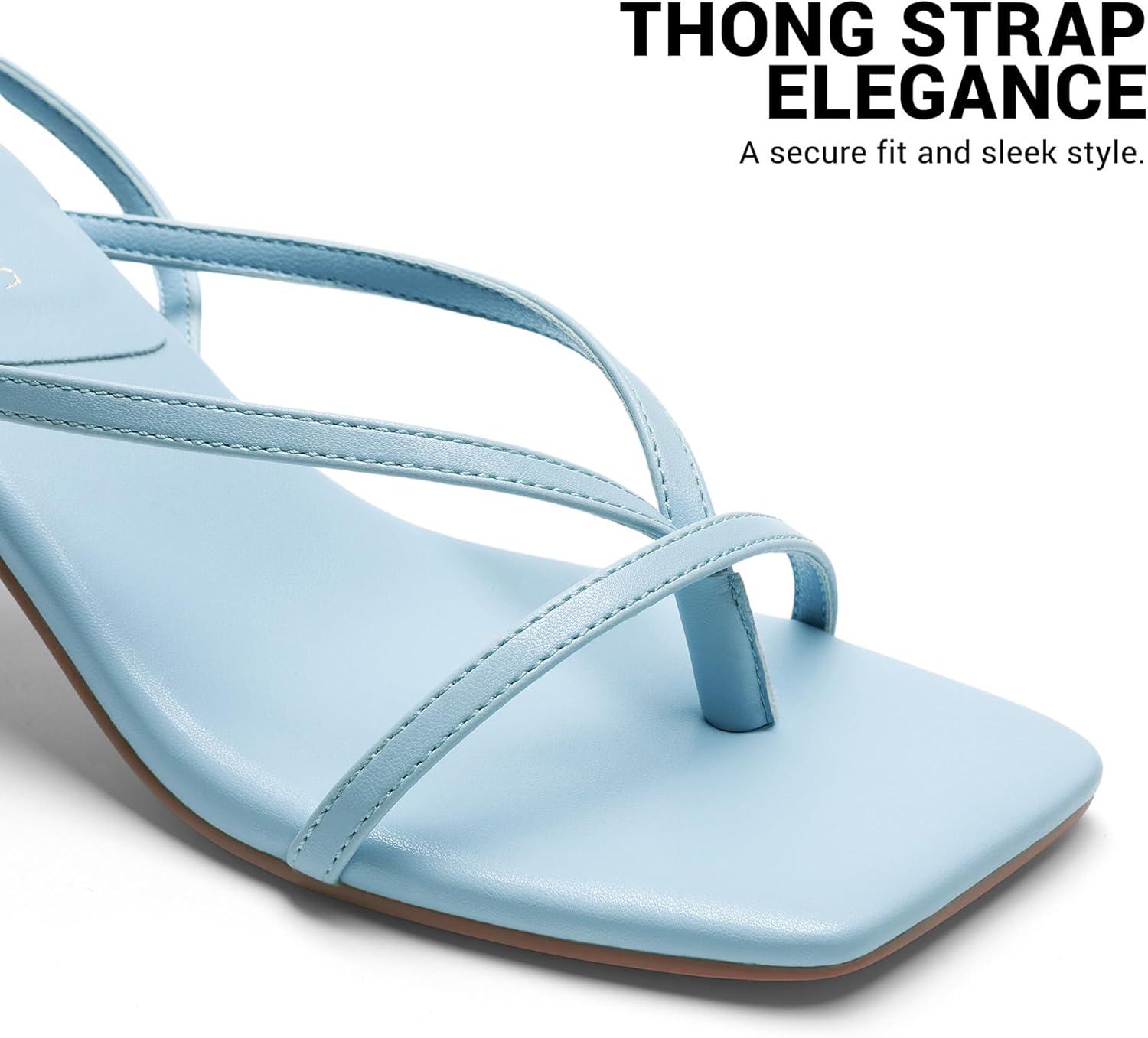 imageDREAM PAIRS Womens kitten Low Strappy Lace Up Heels Open Square Toe Thong Ankle Strap Heels Sexy Fashion Comfort Dress Shoes Party Sylvestra Pumps Heeled SandalsLight Blue