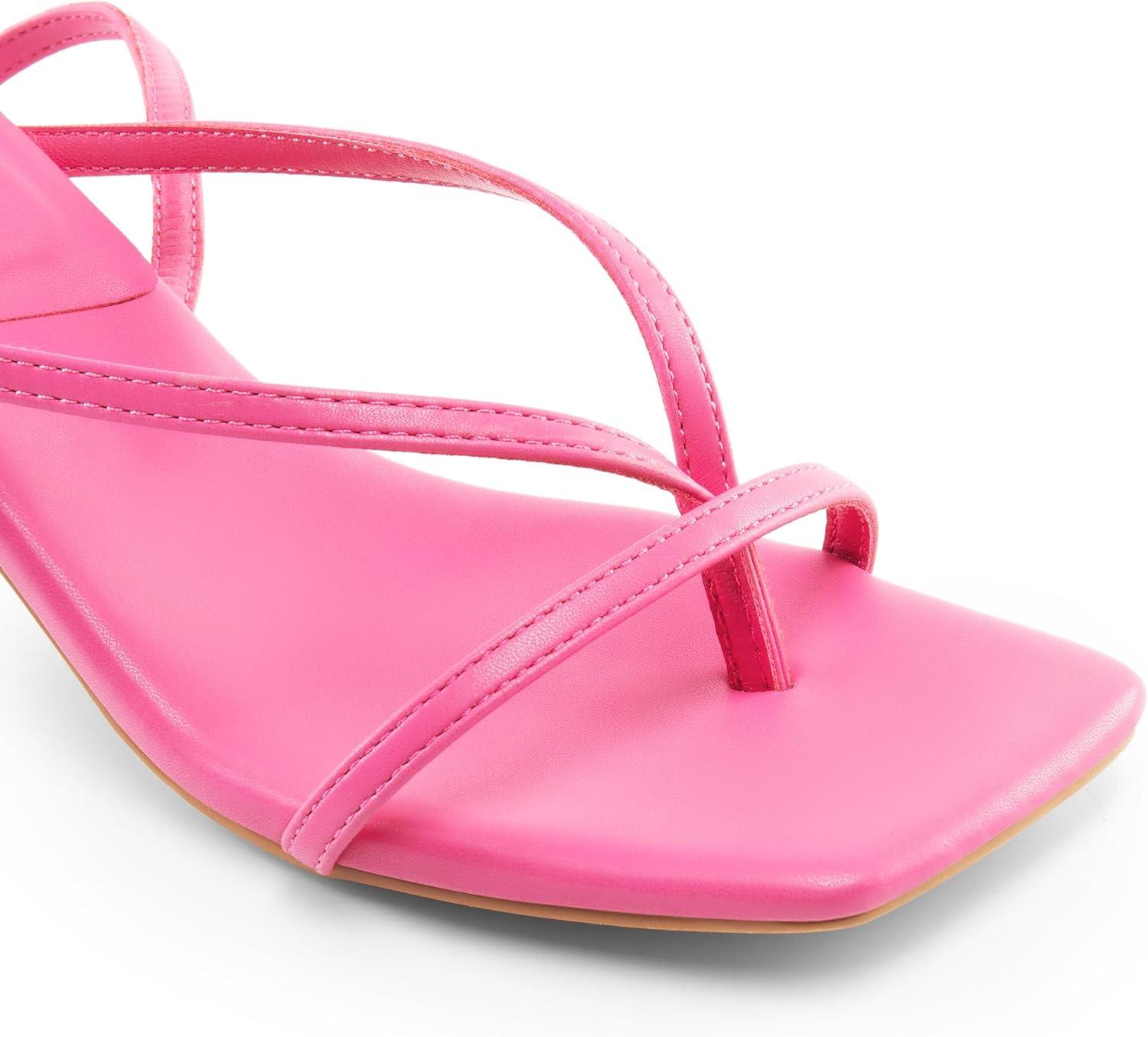 imageDREAM PAIRS Womens kitten Low Strappy Lace Up Heels Open Square Toe Thong Ankle Strap Heels Sexy Fashion Comfort Dress Shoes Party Sylvestra Pumps Heeled SandalsHot Pinkpu