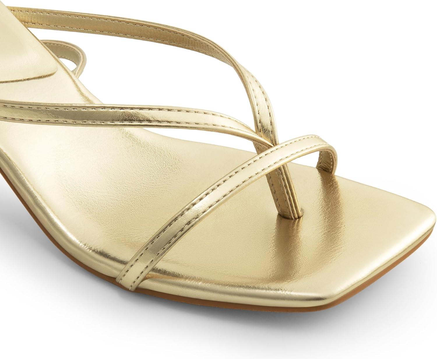 imageDREAM PAIRS Womens kitten Low Strappy Lace Up Heels Open Square Toe Thong Ankle Strap Heels Sexy Fashion Comfort Dress Shoes Party Sylvestra Pumps Heeled SandalsGoldpu