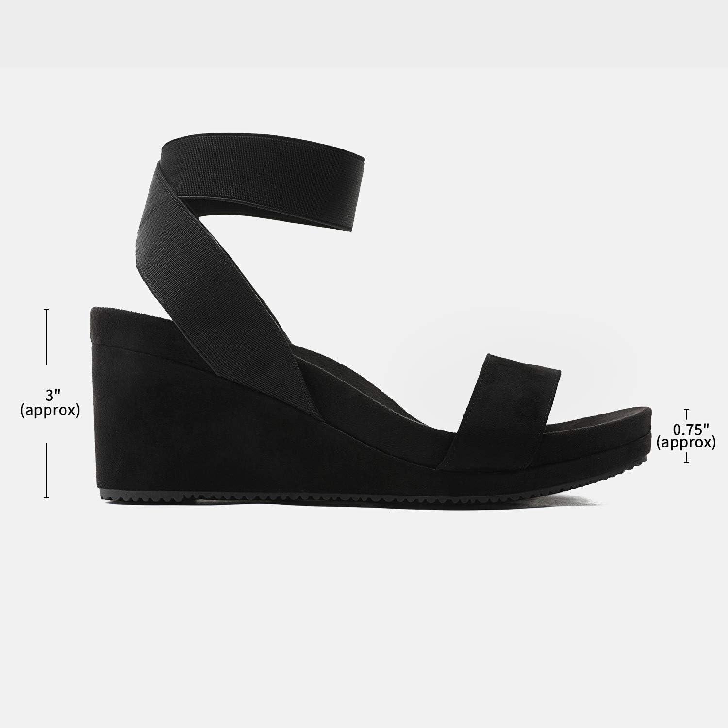imageDREAM PAIRS womens Ankle Strap Platform Wedge SandalBlack