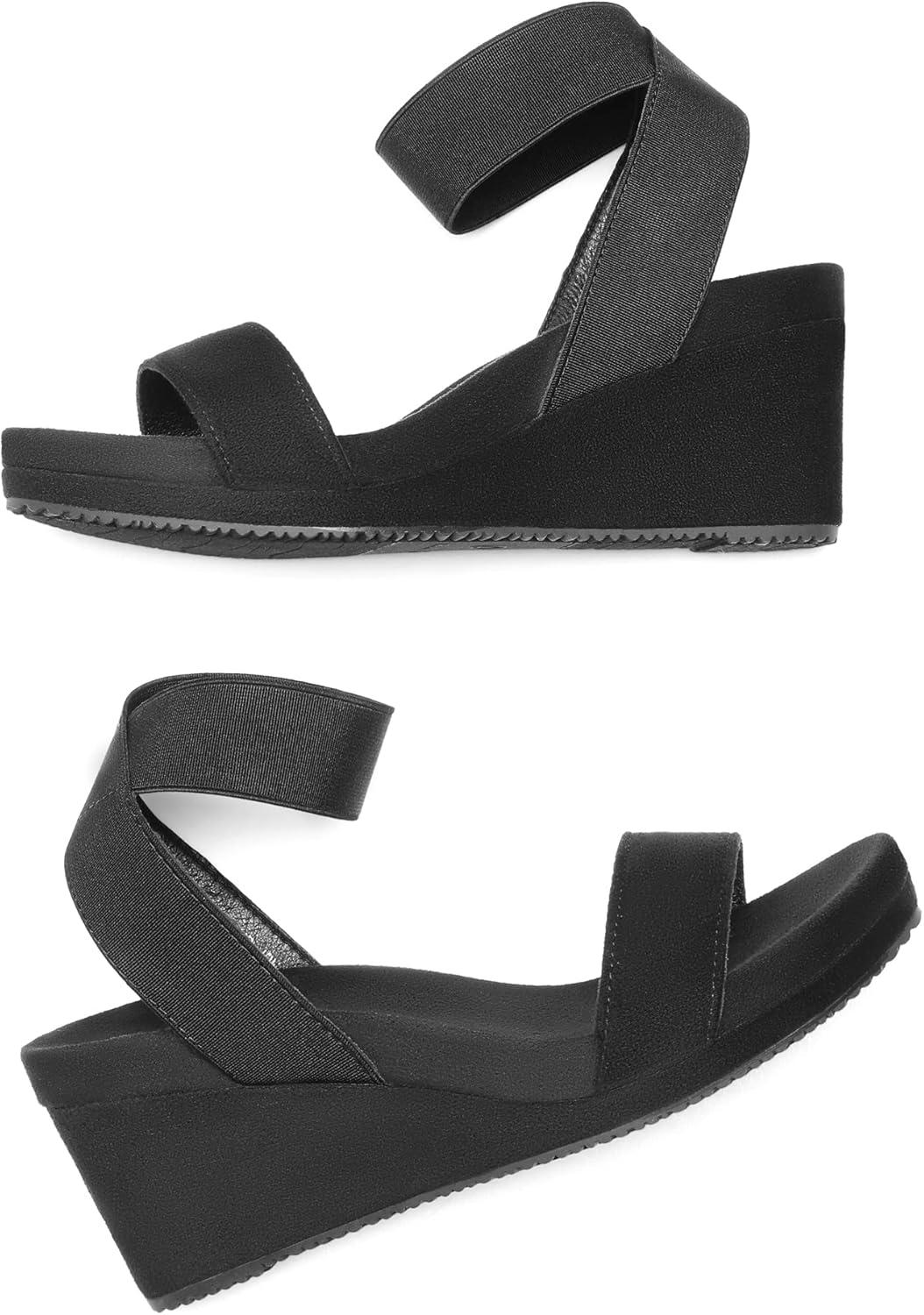 imageDREAM PAIRS womens Ankle Strap Platform Wedge SandalBlack