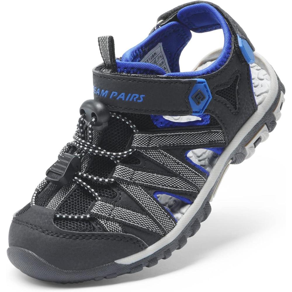 imageDREAM PAIRS Boys Girls ClosedToe Outdoor Summer Sport Sandals for LittleBig KidBlackGreyBlue
