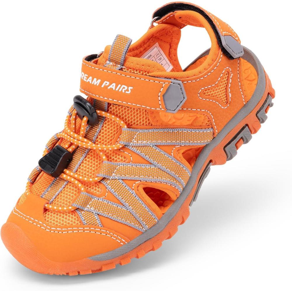 imageDREAM PAIRS Boys Girls ClosedToe Outdoor Summer Sport Sandals for LittleBig KidOrange