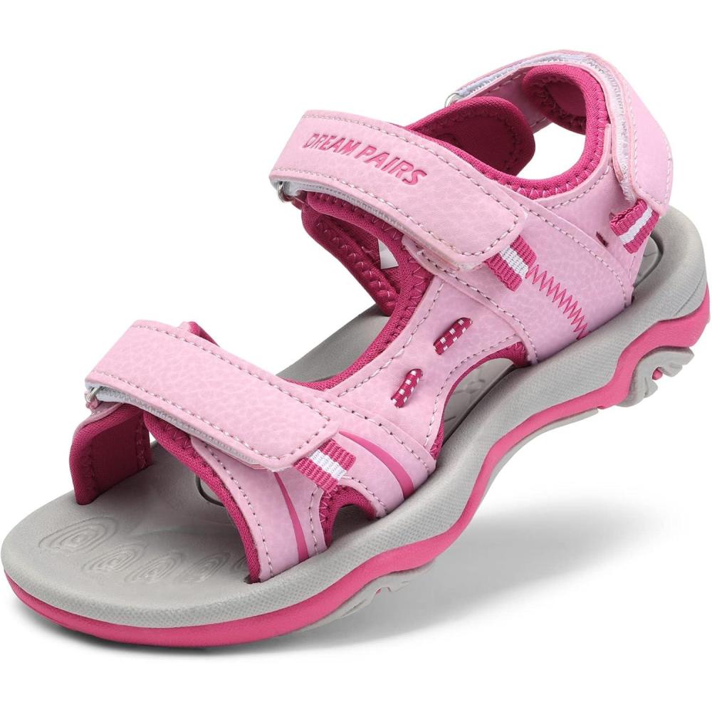 imageDREAM PAIRS Boys Girls Fashion Athletic Summer Sports SandalsToddlerLittle KidBig KidPinkFuchsia