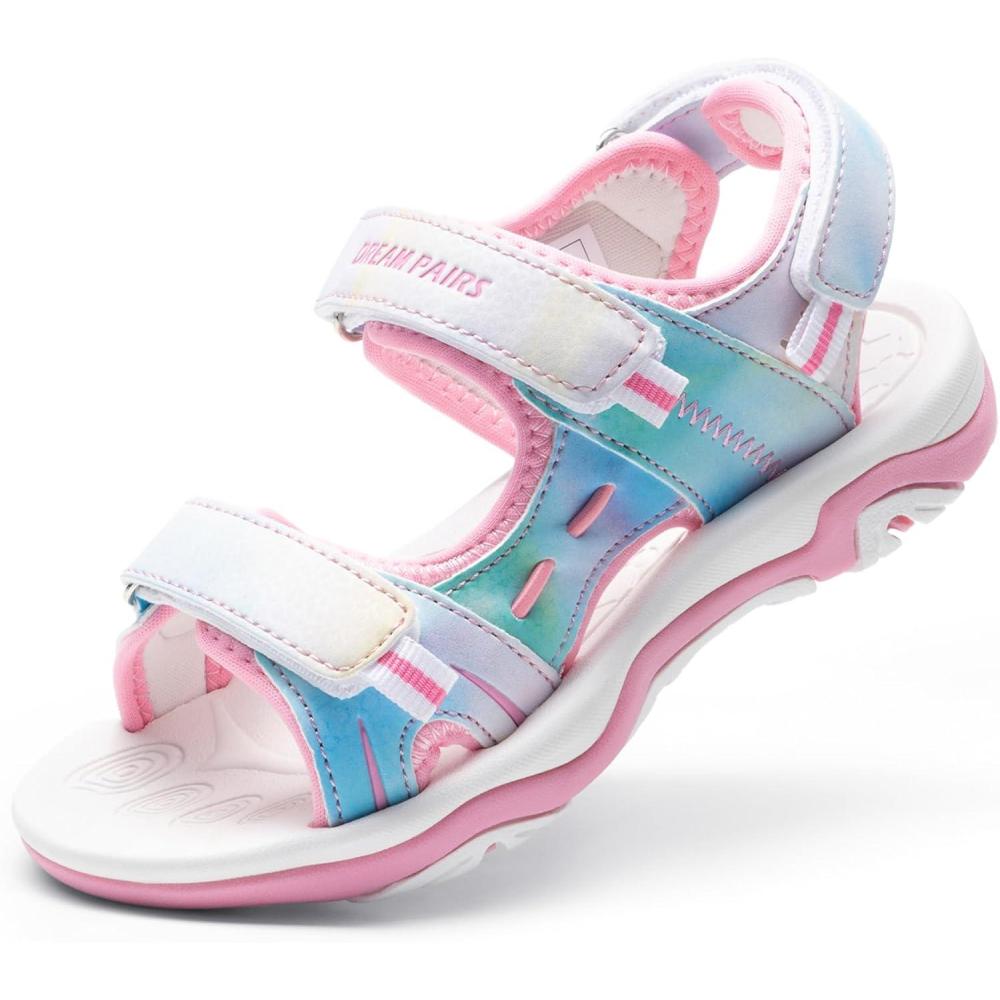 imageDREAM PAIRS Boys Girls Fashion Athletic Summer Sports SandalsToddlerLittle KidBig KidRainbowPinkpu