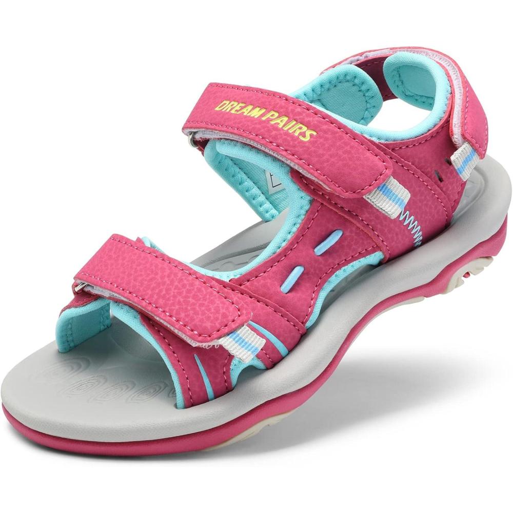 imageDREAM PAIRS Boys Girls Fashion Athletic Summer Sports SandalsToddlerLittle KidBig KidRoseRed