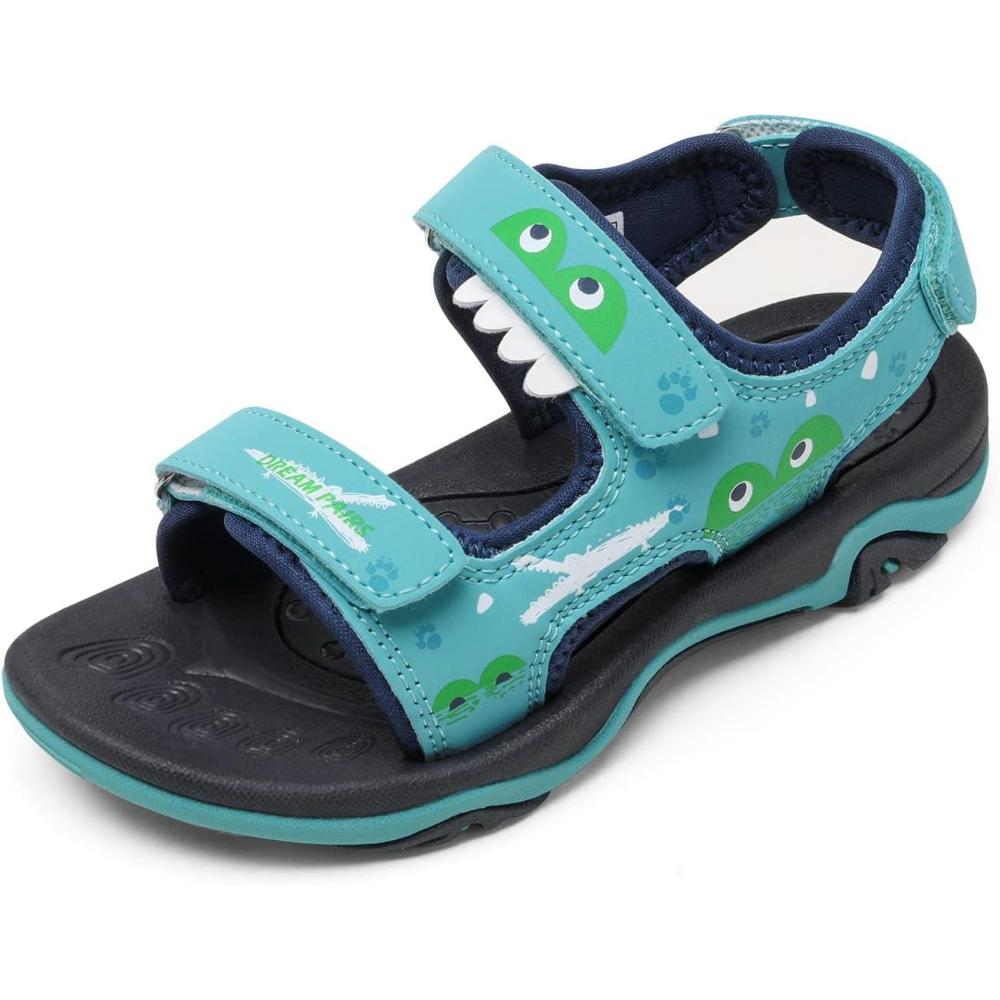 imageDREAM PAIRS Boys Girls Sandals Summer Outdoor Athletic Kids Sport Water Shoes for ToddlerLittle KidBlueCrocodile