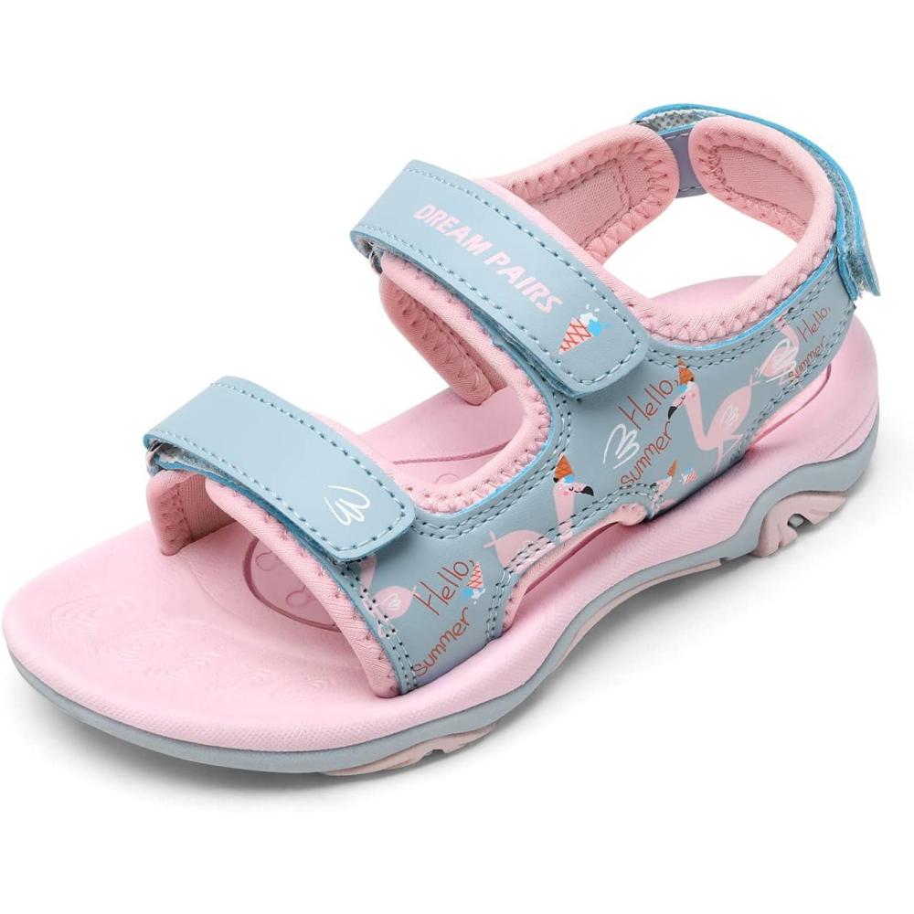 imageDREAM PAIRS Boys Girls Sandals Summer Outdoor Athletic Kids Sport Water Shoes for ToddlerLittle KidPinkBlueFlamingo