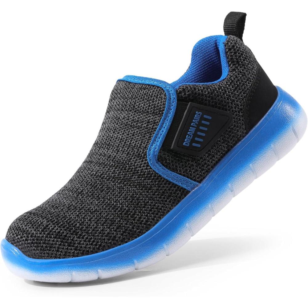 imageDREAM PAIRS Boys Girls Shoes Kids Slip on Tennis EZOns MightyMovers Running Athletic Barefoot Zero Drop Sports SneakersBlackGreyRoyal