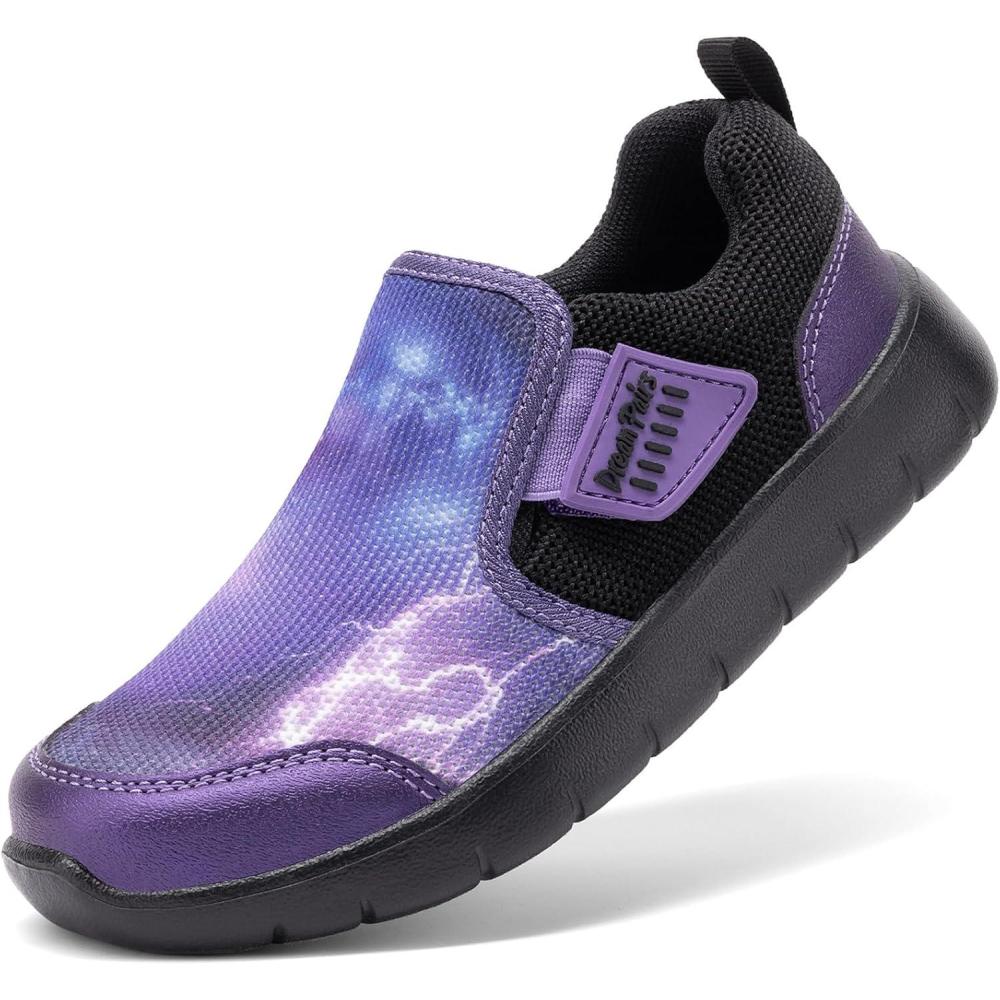 imageDREAM PAIRS Boys Girls Shoes Kids Slip on Tennis EZOns MightyMovers Running Athletic Barefoot Zero Drop Sports SneakersDark Purple