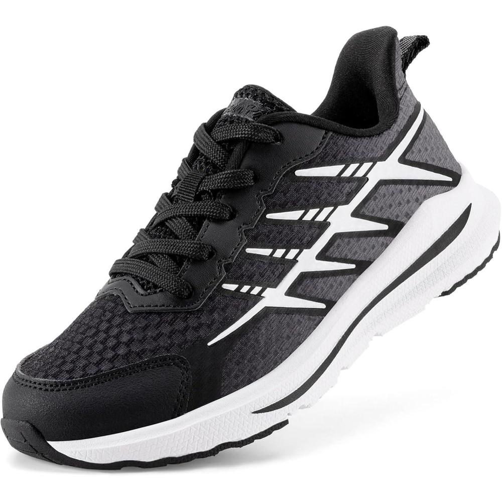 imageDREAM PAIRS Boys Girls Shoes Kids Tennis Athletic Running Footwear Lace Up Walking DuraPlay Breathable Lightweight Sneakers for LittleBig KidBlack