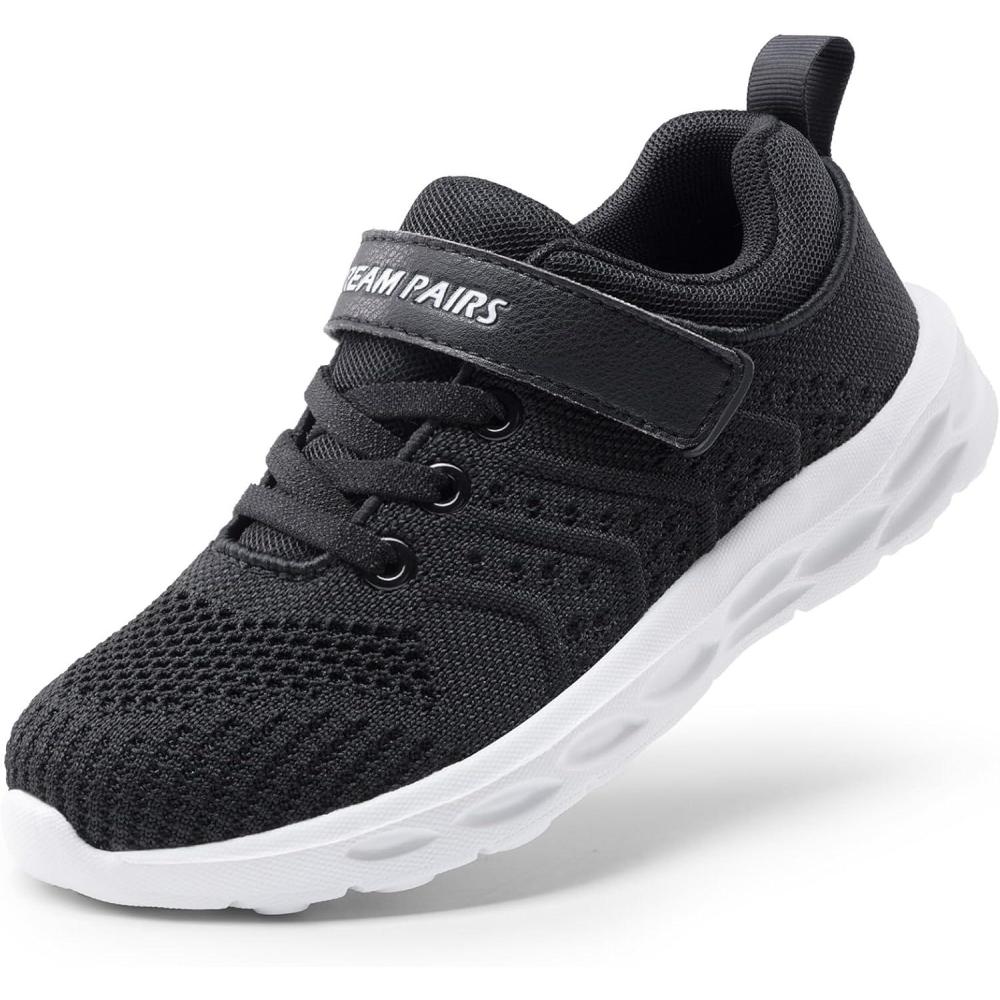 imageDREAM PAIRS Boys Girls Shoes Kids Tennis Footwear EZOns GoGetters Running Athletic School Sneakers for LittleBig KidBlack