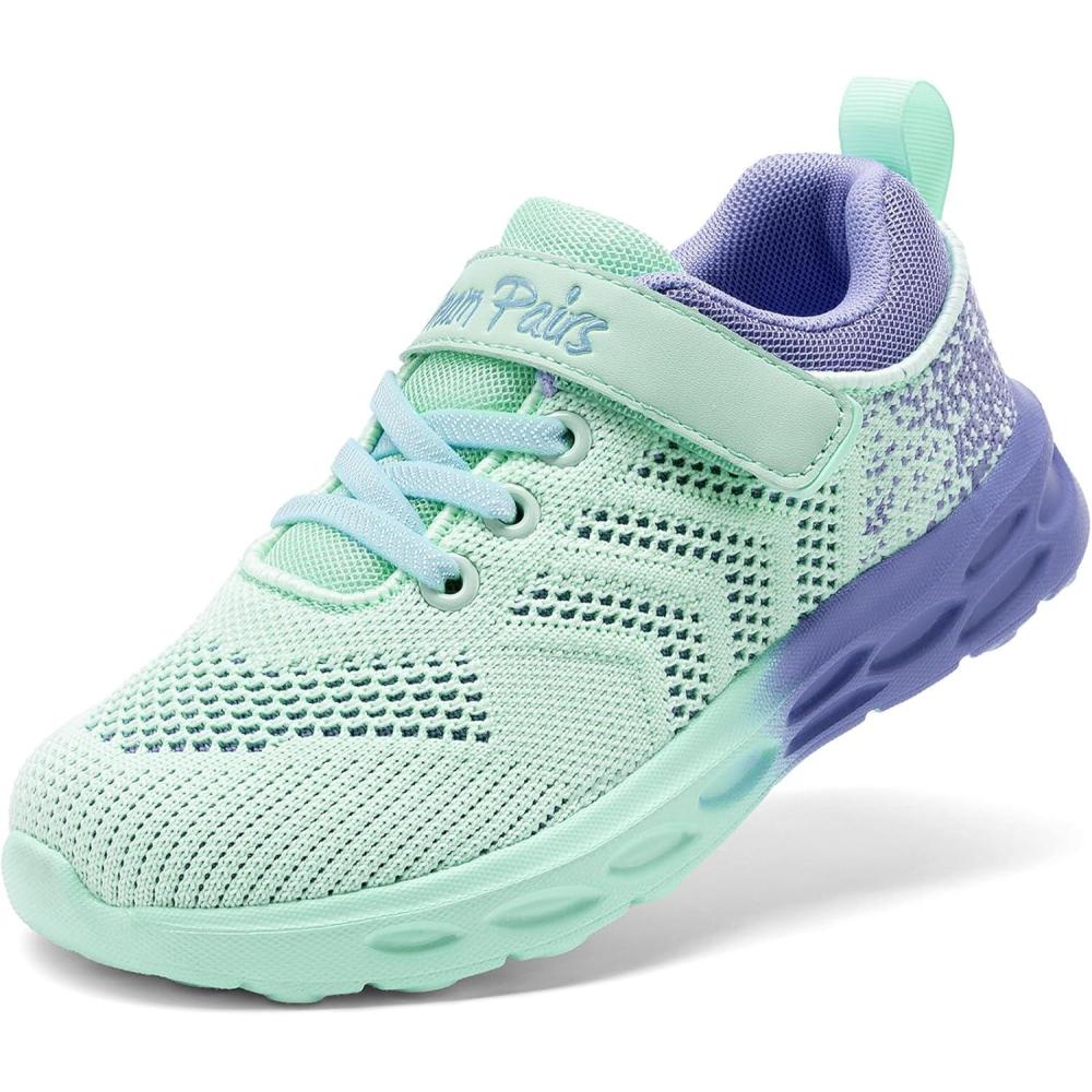 imageDREAM PAIRS Boys Girls Shoes Kids Tennis Footwear EZOns GoGetters Running Athletic School Sneakers for LittleBig KidMint GreenPurple