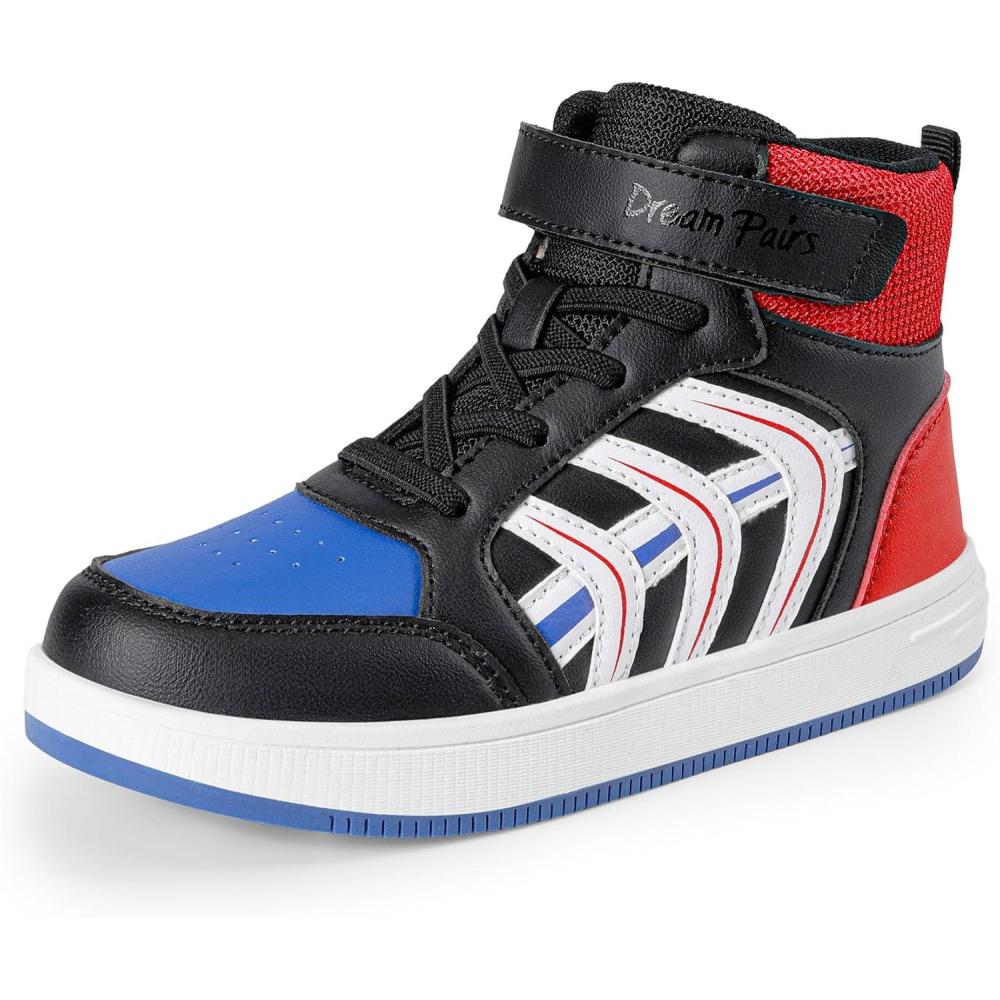 imageDREAM PAIRS Boys Girls Sneaker High Top Basketball Shoes Kids LilLegends JuniorFly Jumpers Sports Shoes for Athletic School GymBlueBlackRed