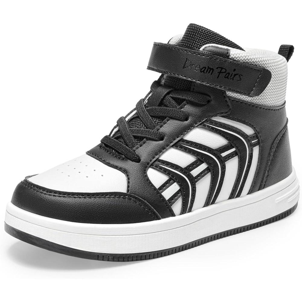 imageDREAM PAIRS Boys Girls Sneaker High Top Basketball Shoes Kids LilLegends JuniorFly Jumpers Sports Shoes for Athletic School GymWhiteBlack