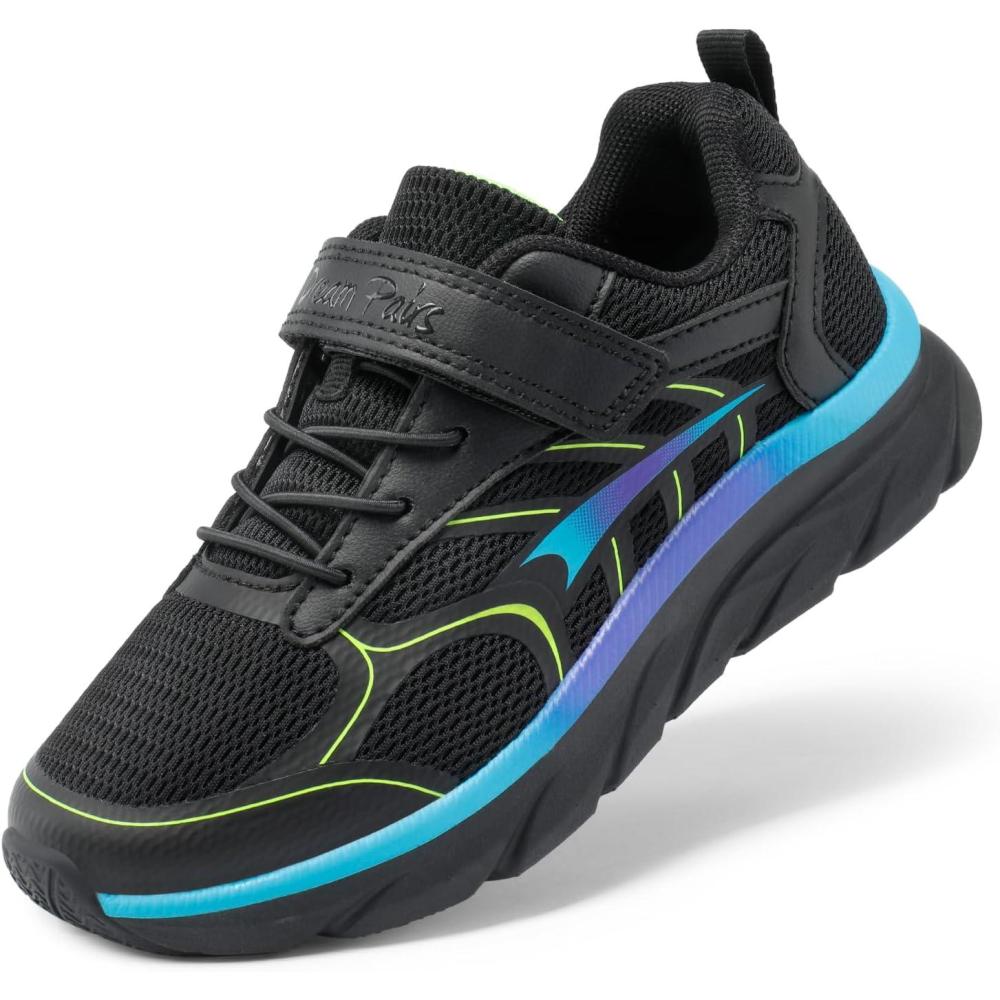 imageDREAM PAIRS Boys Girls Sneakers Kids Tennis Running Shoes EZONs EZPlays Athletic Sport Gym Lightweight Breathable ShoesBlackBlue