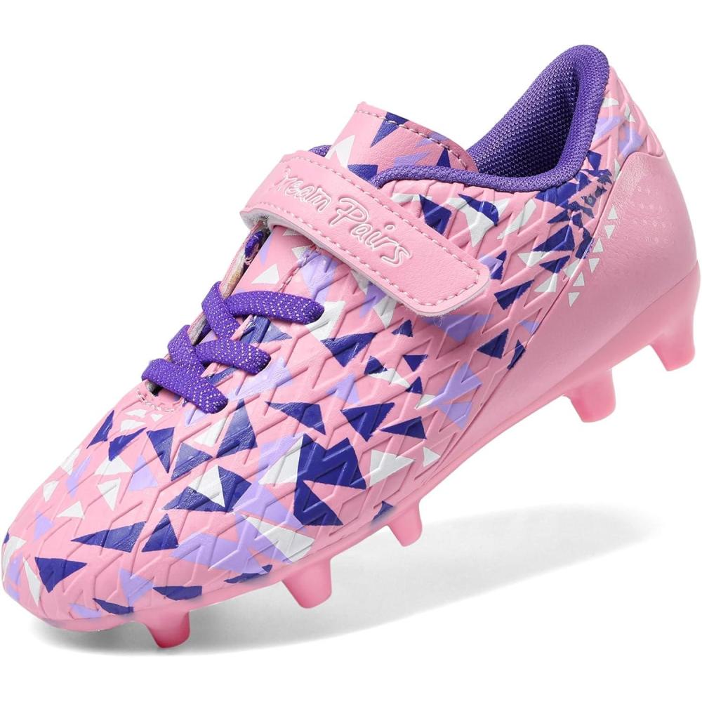 imageDREAM PAIRS Boys Girls Soccer Cleats Kids Football Shoes for LittleBig KidPinkPurple