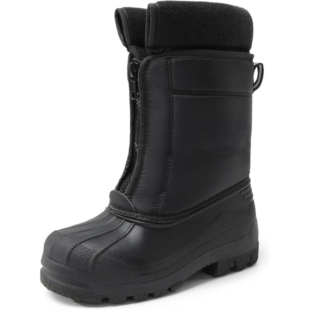 imageDREAM PAIRS Boys Girls Waterproof Winter Snow Boots for LittleBig KidsBlack
