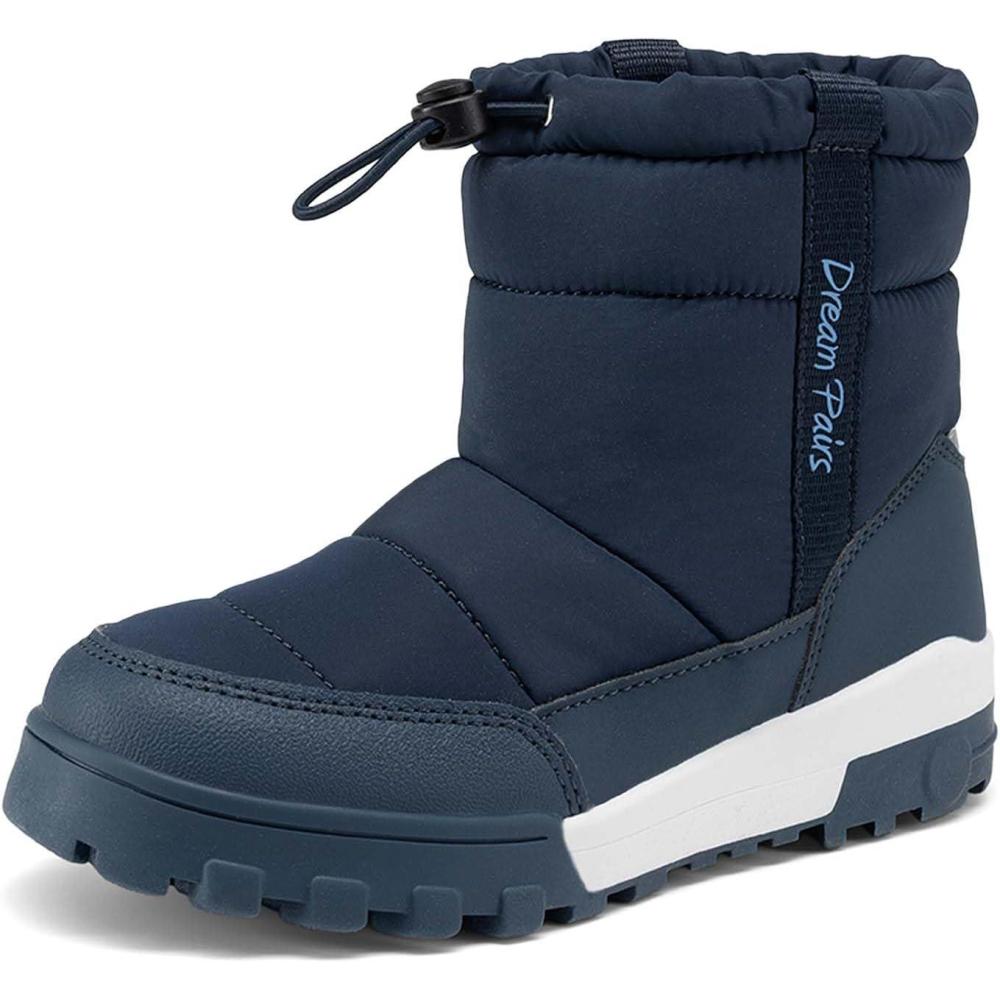 imageDREAM PAIRS Boys Girls Winter Snow Boots Slip Resistant Outdoor Cold Weather Boots with Faux Fur LiningBlue