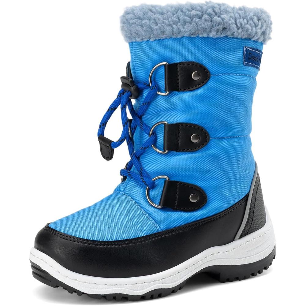 imageDREAM PAIRS Boys Snow Boots Camouflage Slip Resistant Faux Fur Lined Winter Shoes for LittleBig KidRoyal Blue