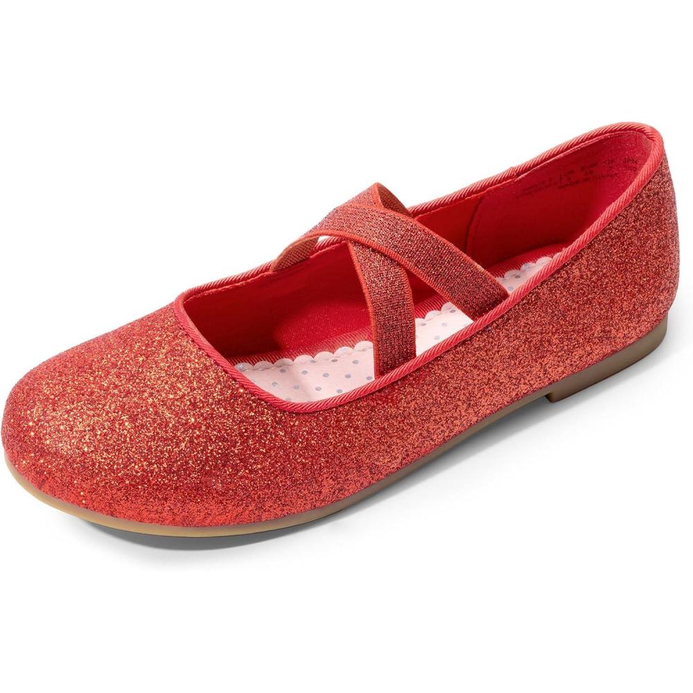 imageDREAM PAIRS Girls Ballerina Dress Shoes Mary Jane FlatsRed