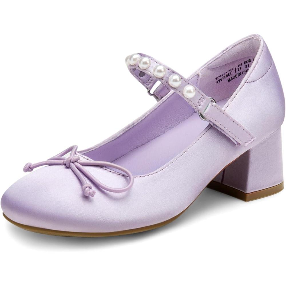 imageDREAM PAIRS Girls Dress Shoes High Heels Party Wedding Princess Pump for Little Big KidPurple