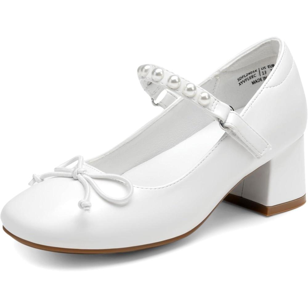 imageDREAM PAIRS Girls Dress Shoes High Heels Party Wedding Princess Pump for Little Big KidWhite