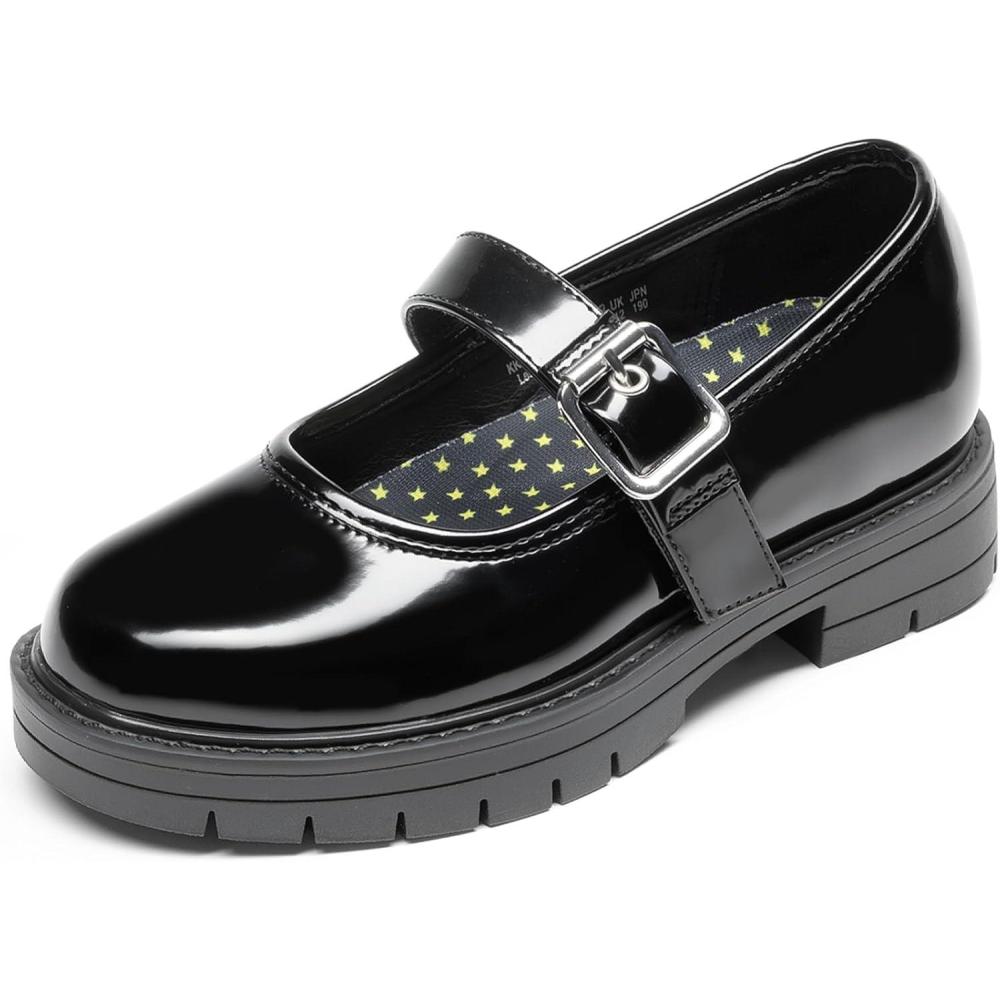 imageDREAM PAIRS Girls Mary Jane Chunky Platform School Uniform Dress Shoes Party Oxford Pumps for ToddlerLittle Big KidAll Black