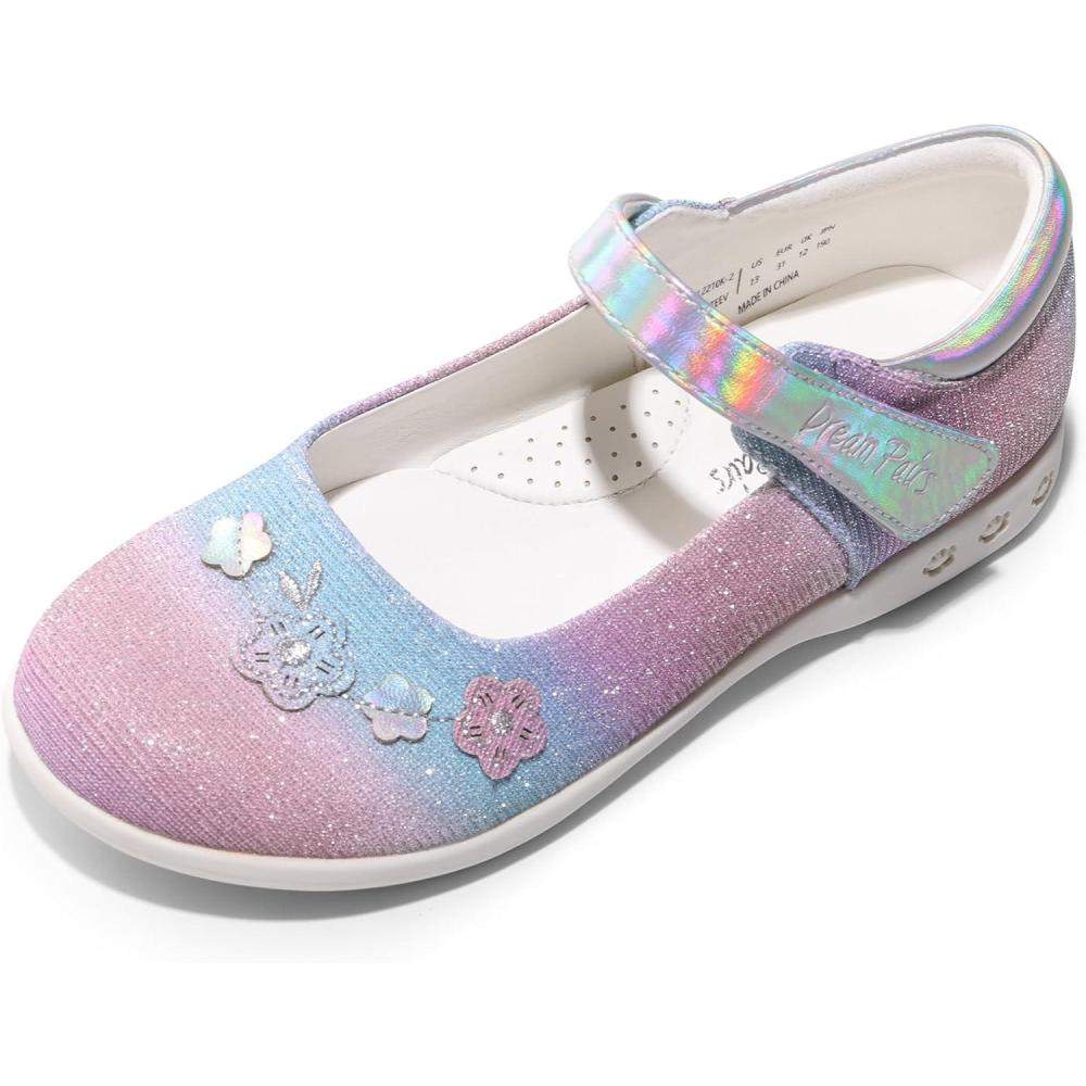 imageDREAM PAIRS Girls School Uniform Dress Shoes Mary Jane Black FlatsRainbow